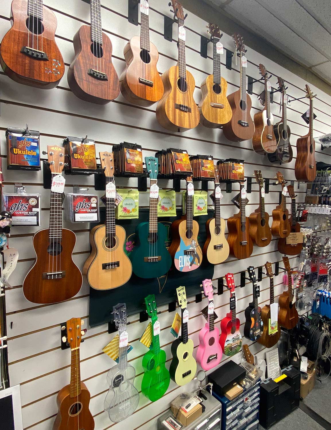 image of ukuleles for sale at Westside music